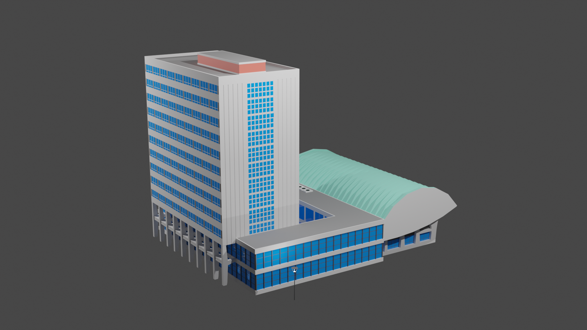 BME E épület lowpoly modellje